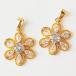  цветок Cubic Zirconia подвеска с цепью 1 шт 18kgp латунь 2307 gp-680