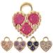  Mini Heart очарование все 5 цвет 2 шт 18kgp латунь стекло Stone 2309 gp-692