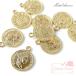  металл очарование монета 14mm Gold 10 шт 2207 j6-4834