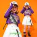  stage костюм HIPHOP hip-hop Dance одежда девочка Корея ребенок одежда Kids танцевальный костюм отвечающий ..jazz тренировка надеты футболка верх и низ 2 позиций комплект группа одежда .. серия 