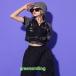he. суп мода Jazz Dance лето короткий рукав HIPHOP Street Dance Kids Dance верх и низ в комплекте хлопок t рубашка юбка 