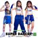  танцевальный костюм Kids выставить девушки hip-hop Корея K-POP. рука Kirakira костюм украшен блестками плечо .. ребенок Dance одежда Kids танцевальный костюм hiphop белый синий 