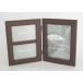 レザーフォトフレーム ブック型3窓 ブラウン 茶 写真立て シンプル インテリア雑貨 リビング雑貨