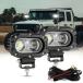 LED�ݥåɶ�ư���� �ե�åɥ饤�� �����ϡ��ͥ� ���ե����ɥȥ�å� SUV 4WD ATV 3000K 6500K 60W 4 ����� 2��