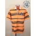 *sinakoba[*001*]<30%OFF> весна лето короткий рукав Rugger рубашка <L размер > orange × темно синий * окантовка -ea358