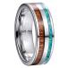 Vakki(ヴァッキ) 指輪 メンズ リング タングステン オパール 木 コアウッド シンプル 平打ち 幅:8mm カラー:グレー 24号安売り 着物　振袖　格安レンタル