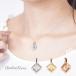 колье женский Cubic Zirconia двойной квадратное цепь серебряный Gold розовое золото подвеска { Yu-Mail рейс рассылка 10* оплата при получении не возможно }