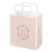 優しい色合い、上品なデザインの手提げ紙袋。ケーキなどの持ち帰り用やギフト用に。ウェディングなどのフォーマルシーンにもぴったり！_OCAHOL_ピンクベージュの優しい色合いとエレガントで上品なデザインがマッチした手提げ紙袋。ケーキ・お菓子など...