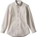 住商モンブランの飲食・カフェ　シャツ、男女兼用、長袖、ライトグレー、ボタンダウンタイプ_OCAHOL_住商モンブランの飲食・カフェ　シャツ、抗菌機能を付与、天然色素を用いて環境に配慮したエコ素材「オニベジ　シリーズ」、麻のような表情の仕立て...