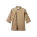 落ち着いたカラーと、さりげなく主張する凝ったデザイン。ベージュ×ブラウンでやわらいだ雰囲気に。_OCAHOL_住商モンブランの男女兼用7分袖コックコート。和洋中ジャンルを問わず、誰にでも着こなしやすいベーシックなフォルムです。アシンメトリー...