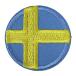アイロンワッペン 国旗円 スウェーデン