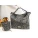  Jimmy Choo eko-bag large Leopard nylon / leather black ash shoulder bag @01606K