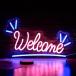Welcome neon автограф style свет возможность led neon табличка USB розовый голубой неоновый свет магазин магазин отель кофейня балка party оборудование орнамент свет 