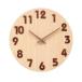 AUTVIVID wall wall clock continuation second needle solid figure quiet sound wood grain natural wood diameter 30cm stylish analogue 