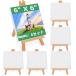 AOBOPLE 15cm * 15cm Mini парусина мольберт 6 комплект (6+6) 6 шт can панель для ванны квадратный Mini настольный i-