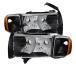 Carpart4u for Dodge Ram Sport Model Only 1999-2002 OEM headlights Blac