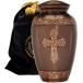 Brushed Bronze Love of Christ Religious Cremation Urn for Adult Ashes