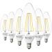 Sunco Lighting 6 Pack B11 LED Candelabra Bulb, Dusk-to-Dawn, 5W=40W, 2