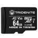 TRIDENITE 64GB microSDXC A2, UHS-I U3, V30, 4K Ultra HD, C10, SD