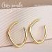 ��chibi jewels�� �`�r�W���G���Y �ό` �J�[�u �{�����[�� �S�[���h �t�[�v �s�A�X 14���d�グ Savi Hoop Earrings (Gold)
