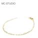 MC STUDIO エムシースタジオ 長方形 楕円 極細 華奢 チェーン ゴールド ブレスレット Tiny Rectangle Chain Bracelet Gold