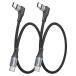 SUNGUY L�� USB C to USB C �P�[�u�� 0.3M 2�{�Z�b�g���P�[�X�Ή� 60W PD�}���[�d ���|�[�g �^�C�vc�P�[�u