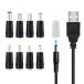 USB �d���P�[�u�� �ϊ��v���O�t�� 5V2A�A�_�v�^�[�ϊ��� 1�{5.5 * 2.1mm+8�ϊ��v���O�Z�b�g3.5 * 1.35mm 4.