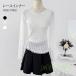  гонки внутренний с высоким воротником Total шея cut and sewn гонки tops гонки tops Layered tops длинный рукав тонкий .. накладывающийся надеты красивый . цветочный принт чёрный белый весна лето 