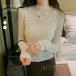  гонки внутренний с высоким воротником Total шея cut and sewn гонки tops гонки tops Layered tops длинный рукав тонкий .. накладывающийся надеты красивый . цветочный принт 