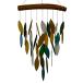 Blue Handworks Rainforest Waterfall Wind Chimes Sandblasted Glass and Found