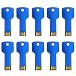 Lot 10 32GB Key Shape USB 2.0 Flash Drive 32G Metal Memory Pen Stick Thumb Drive Wholesale Bulk Pack (32GB, Blue)_�¹�͢��