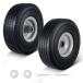 4.10/3.50-4 Tire and Wheel Flat Free, 10x3.50-4''Solid PU Run-Flat Rubber Wheel with 5/8''Axle Bore Hole��2.2''Offset Hub for Hand Truck Wago_�¹�͢��