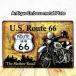  жестяная пластина табличка ROUTE66 мотоцикл античный american смешанные товары metal en Boss plate route 66 Vintage retro интерьер 