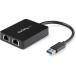 #StarTech LAN адаптор /USB 3.0/2x RJ45/10/100/1000 Mbps/ черный [4931391:0][ витрина квитанция не возможно ]