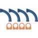 #LOC-LINE 1/4 длинный патрубок &amp; зажим кольцо голубой / orange X4S[7145694:0][ витрина квитанция не возможно ]