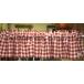  Country check * cafe curtain (20cm) frill less / dark red 