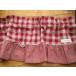  Country check * under frill cafe curtain (20cm) dark red 