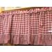  Country проверка * внизу оборка короткие занавески (50cm) темно-красный 