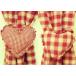  Country check! Heart. curtain tassel 2 piece set * fringe type 