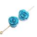 4382-[ человек структура коралл ] роза бирюзовый голубой ширина отверстие 12mm 2 шт /1 упаковка 