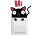  настенный стикер YDD044 Kuroneko Hi переключатель наклейка DIY обои интерьер сиденье шелушение ... наклейка бесплатная доставка 