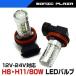 LEDバルブ フォグランプ H8 H11 フォグランプ 80W 12V 24V ライト （LED-80W-H8）