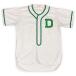 50's американский производства SISLER HUMMEL Vintage Baseball рубашка кошка глаз . фетр нашивка серый / зеленый длина одежды 83 ширина 56 [la-1848]