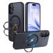 NIMASO iPhone 17 кейс [ вооруженные силы США MIL стандарт MagSafe аксессуары соответствует 360° вращение подставка камера контроль покрытие ширина длина обе . палец 