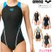 .. swimsuit Junior woman Arena child WORLD AQUATICS approval ARENA super -stroke Lee na put on . strap AQUA STRIPE-D ARN-2051WJ