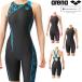  Arena ARENA.. swimsuit lady's WORLD AQUATICS approval racing half spats open all-in-one AQUA STRIPE-D 2024 year spring summer model ARN-4065W