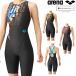  Arena ARENA.. swimsuit lady's WORLD AQUATICS approval racing half spats open all-in-one AQUA STRIPE-D 2024 year spring summer model ARN-4072W