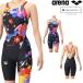  Arena ARENA.. купальный костюм женский WA одобрение AQUA RACING ECO AQUA STRIPE двойной ремешок VIBRANT WEATHER рейсинг One-piece леггинсы AS6SRC73L