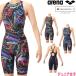  Arena ARENA.. купальный костюм Junior женщина WA одобрение AQUA RACING ECO AQUA STRIPE рейсинг One-piece леггинсы открытый задний половина нога AS6SRC76G