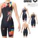  Arena ARENA.. купальный костюм женский WA одобрение AQUA RACING ECO AQUA STRIPE рейсинг One-piece леггинсы открытый задний половина нога AS6SRC84L